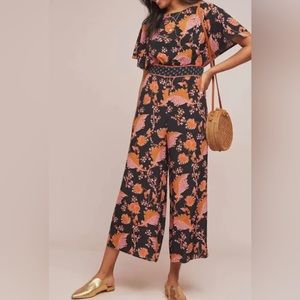 Belted Botanical Jumpsuit by Maeve by Anthropologie. Size US 0